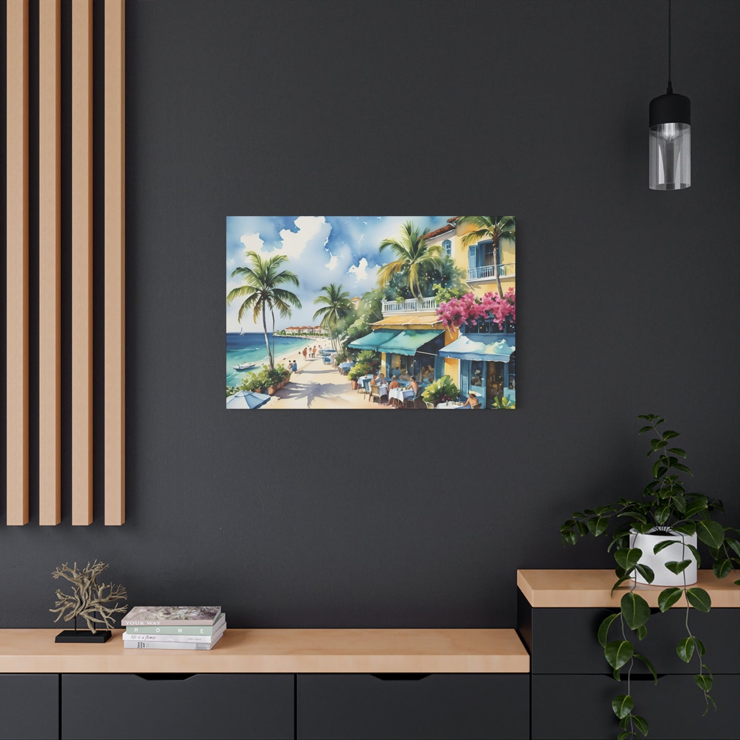 Palm Beach Waterfront, Palm Beach Watercolor Painting, 1 of many