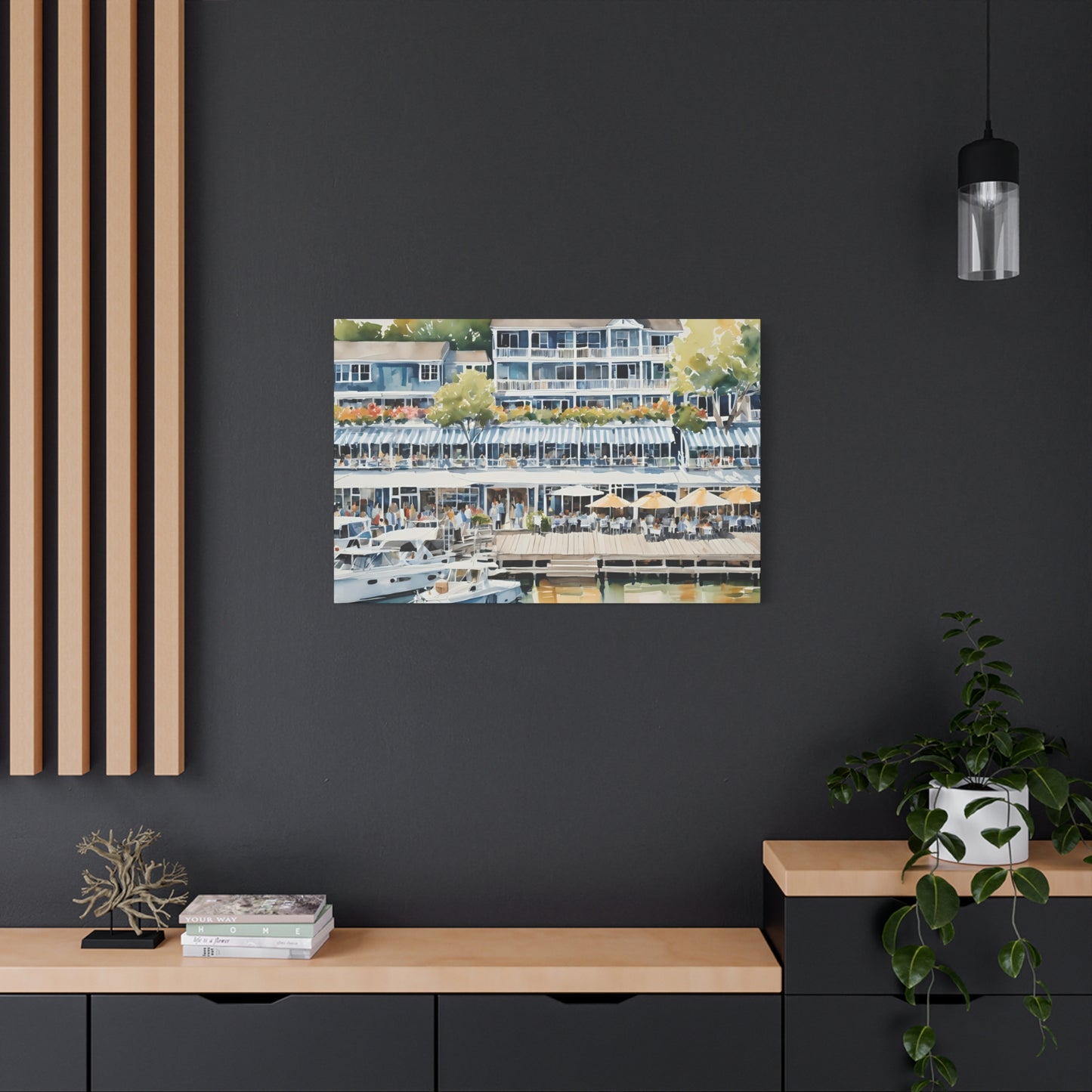 Hamptons Waterfront, Hamptons Watercolor Painting, 8 of many