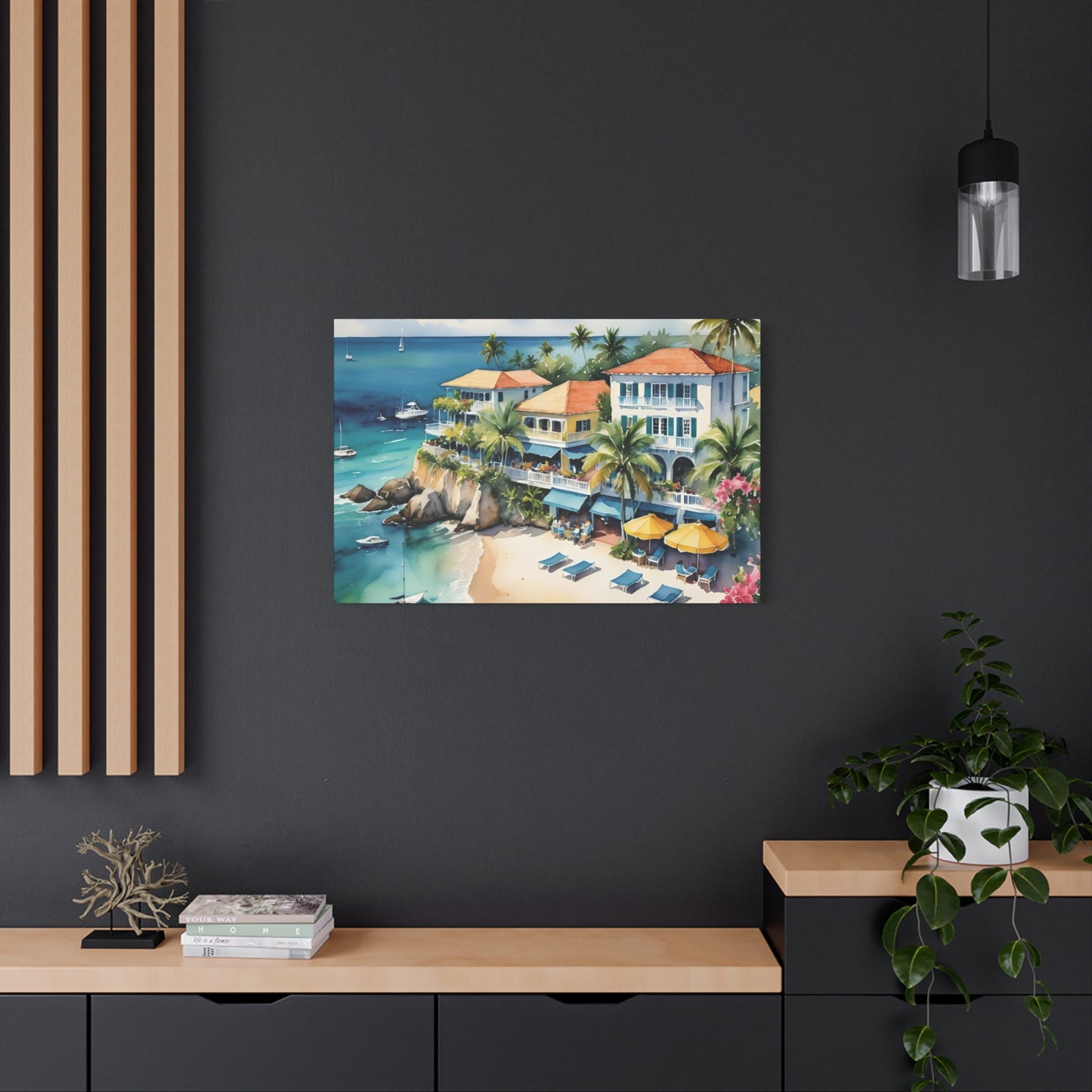 Palm Beach Waterfront, Palm Beach Watercolor Painting, 2 of many