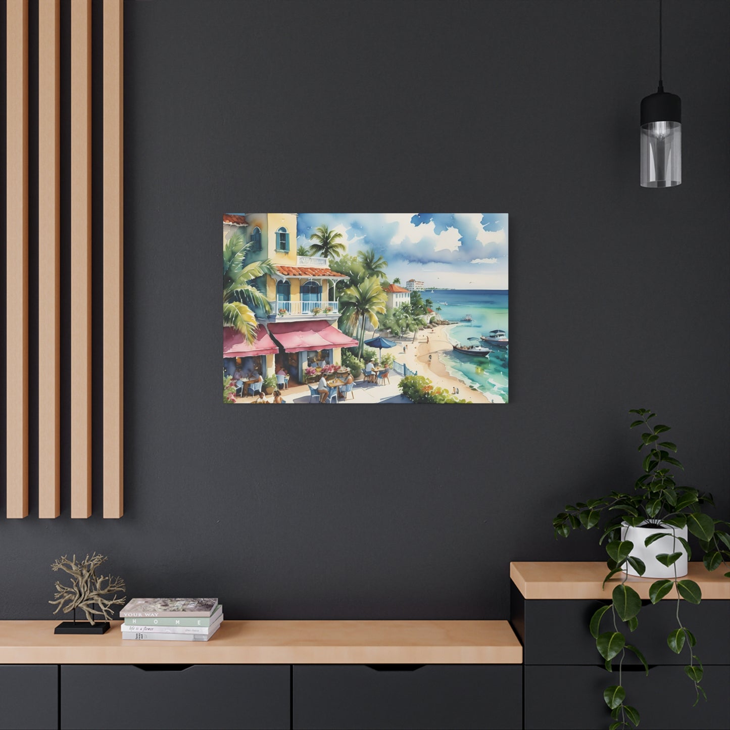 Palm Beach Waterfront, Palm Beach Watercolor Painting, 5 of many