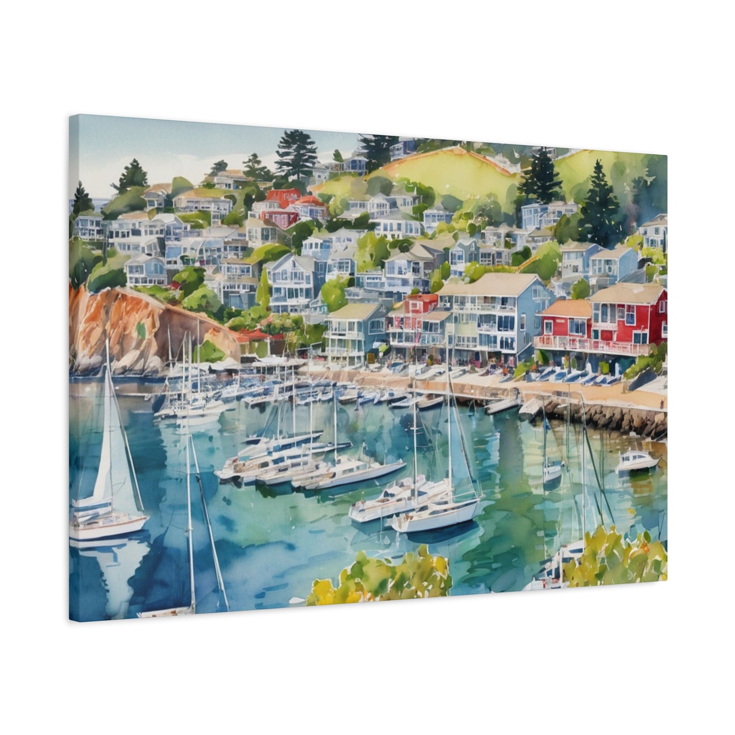 Sausalito California Coastal Vibe, Canvas Painting, 4 of many