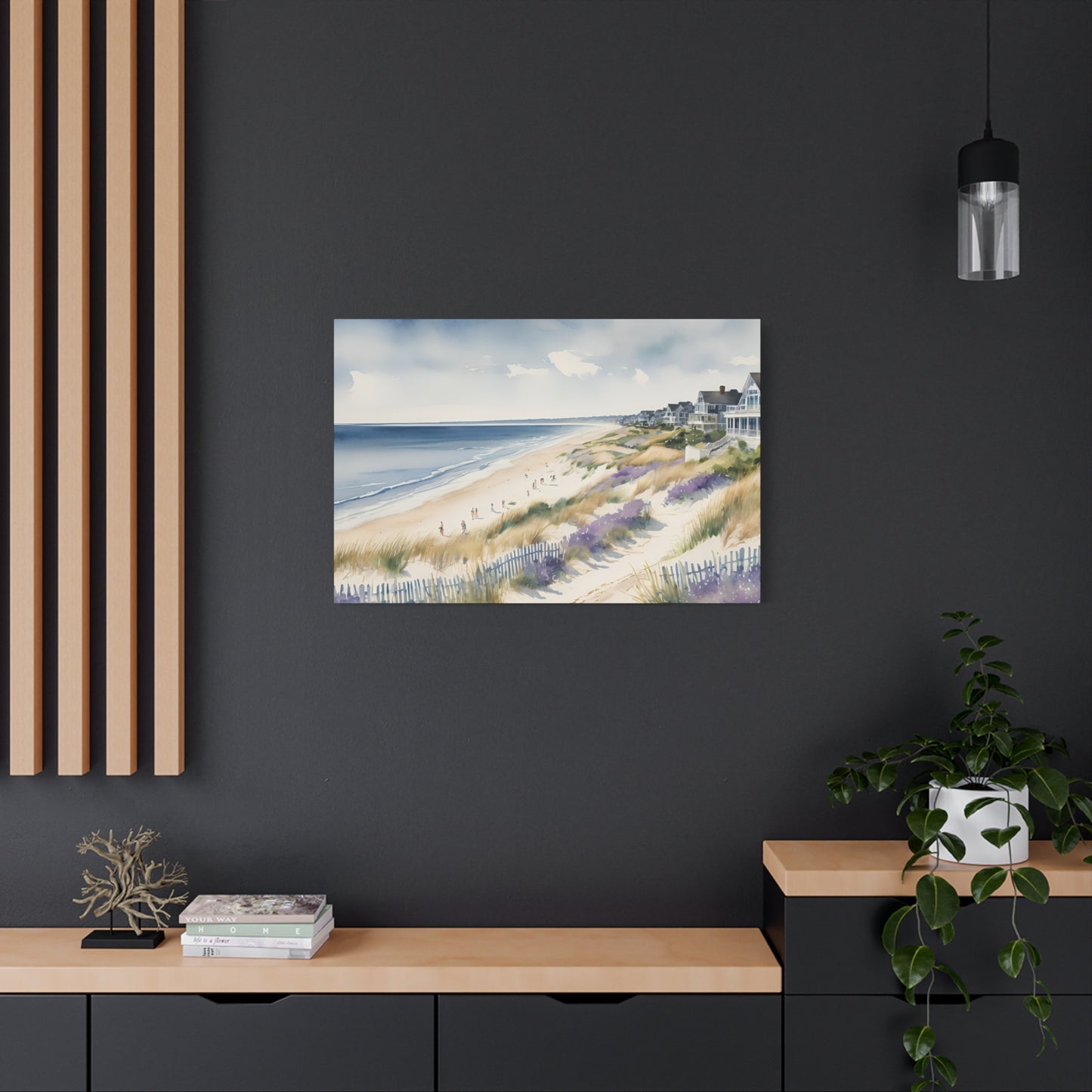 Hamptons Oceanfront Vibe, Watercolor Painting, 4 of many