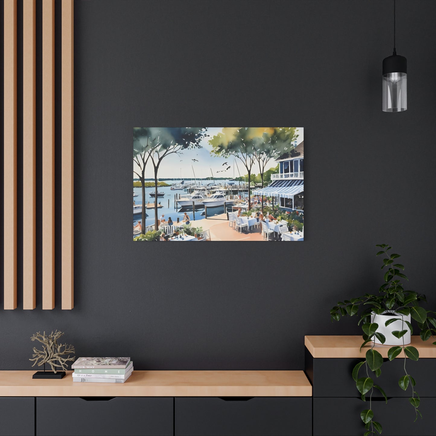 Hamptons Waterfront, Hamptons Watercolor Painting, 4 of many