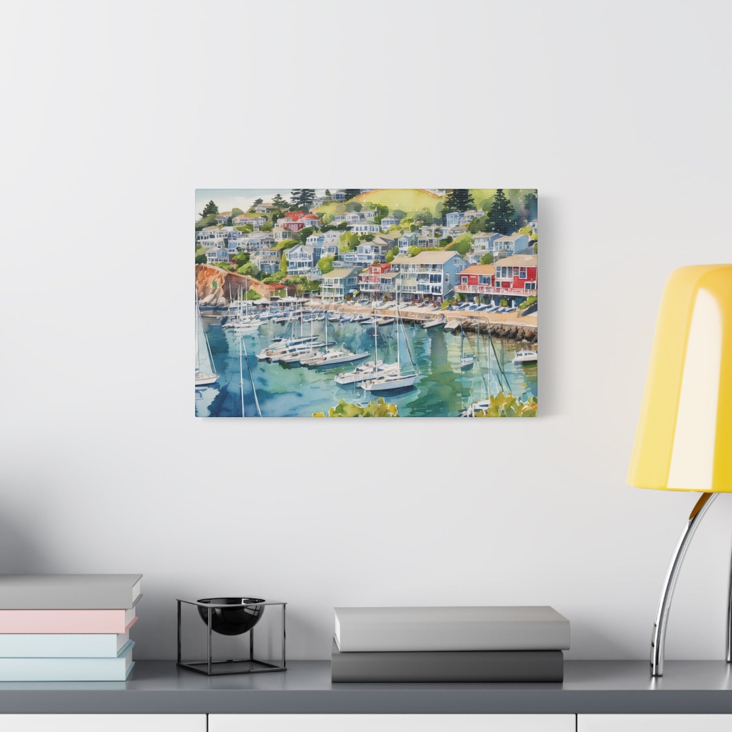 Sausalito California Coastal Vibe, Canvas Painting, 4 of many