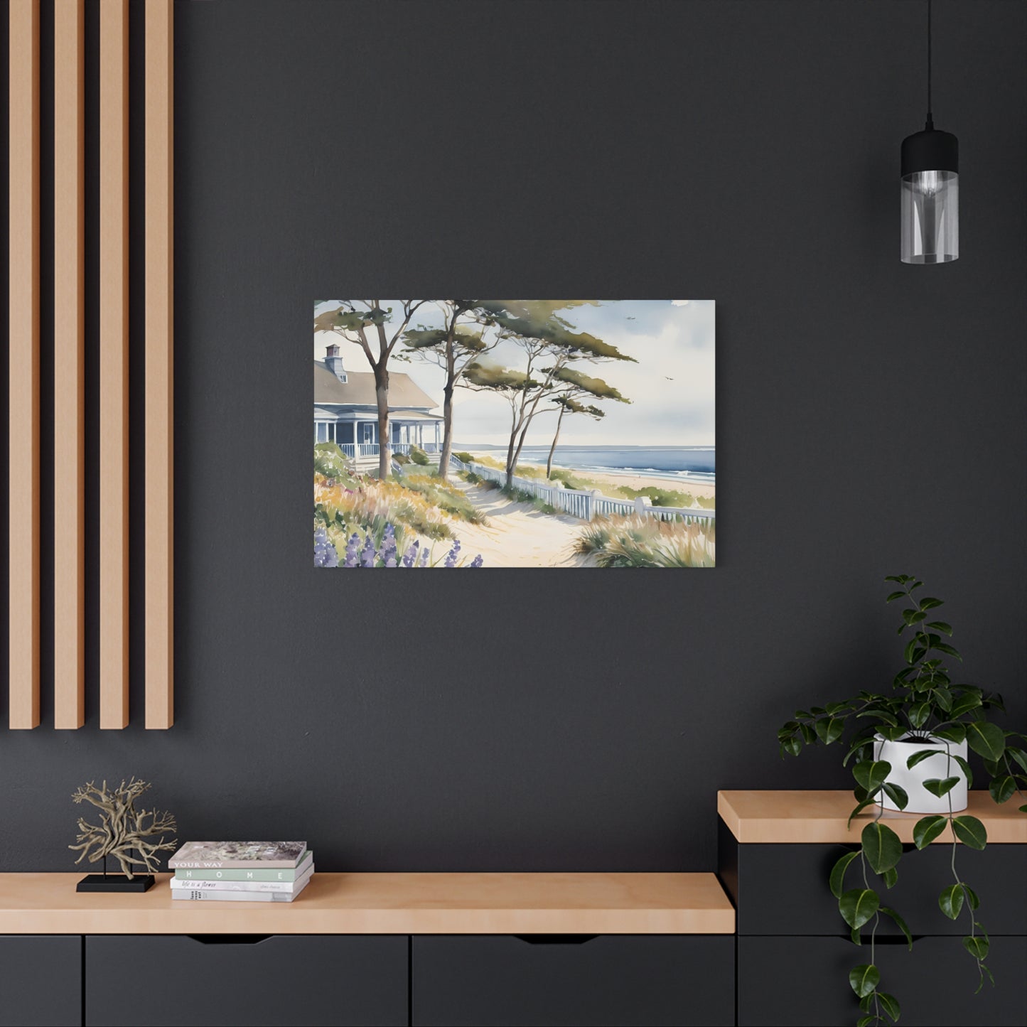 Hamptons Oceanfront Vibe, Watercolor Painting, 20 of many