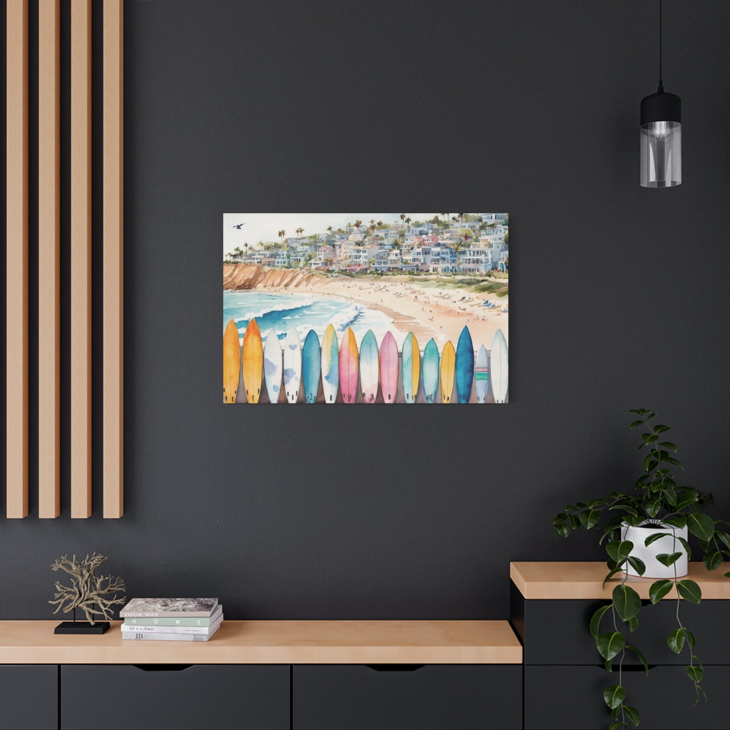 Coastal Surfboard Vibe, Coastal Canvas Painting, 4 of many