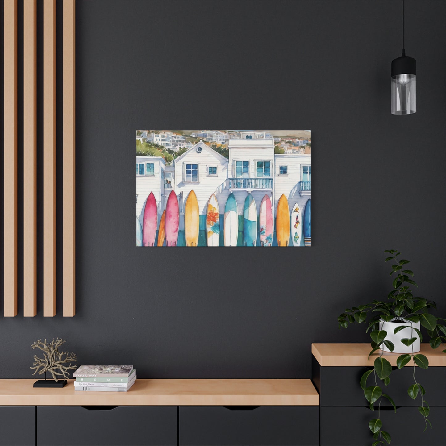 Coastal Surfboard Vibe, Coastal Canvas Painting, 3 of many