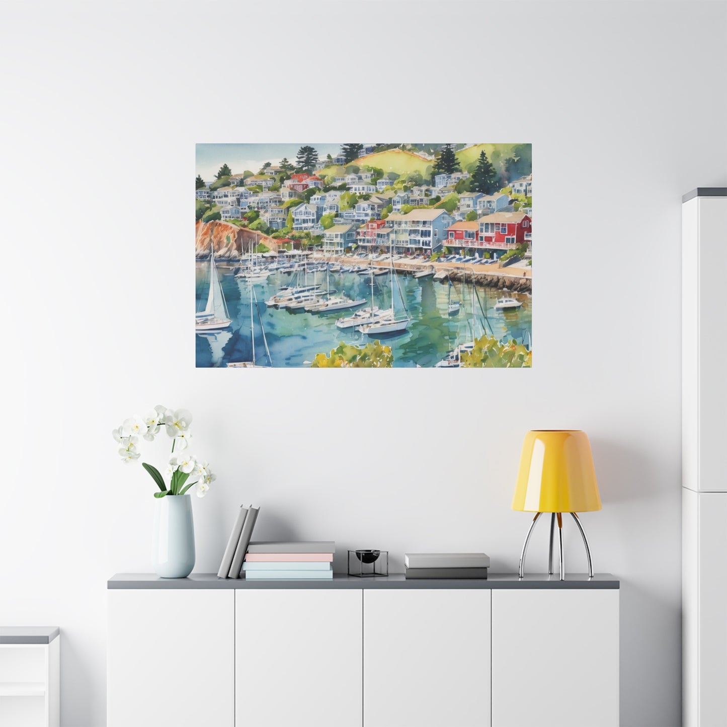 Sausalito California Coastal Vibe, Canvas Painting, 4 of many