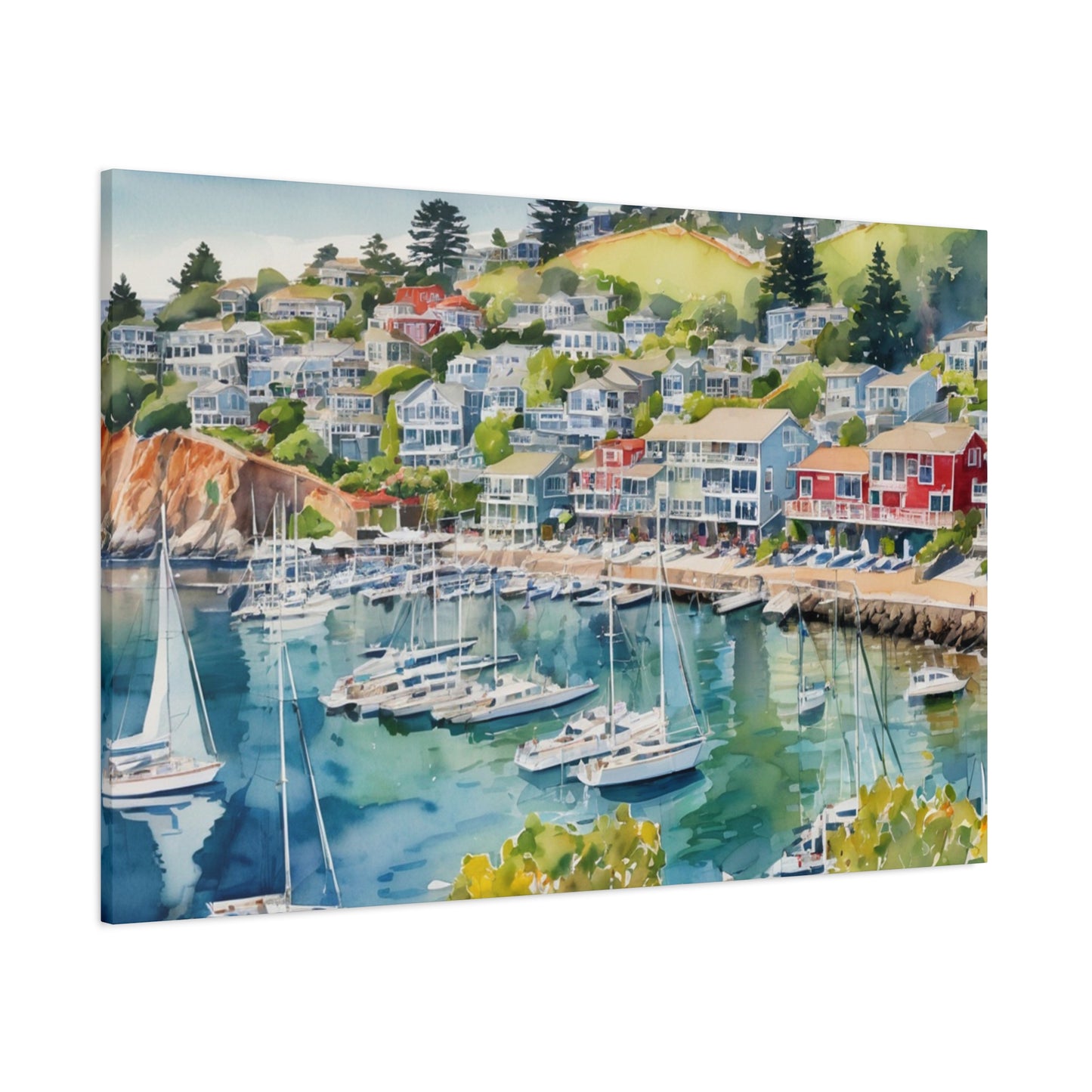 Sausalito California Coastal Vibe, Canvas Painting, 4 of many