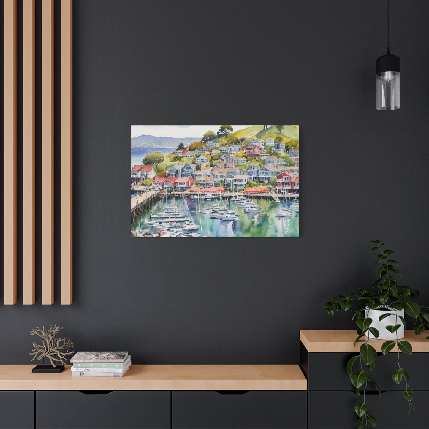 Sausalito California Coastal Vibe, Canvas Painting, 7 of many