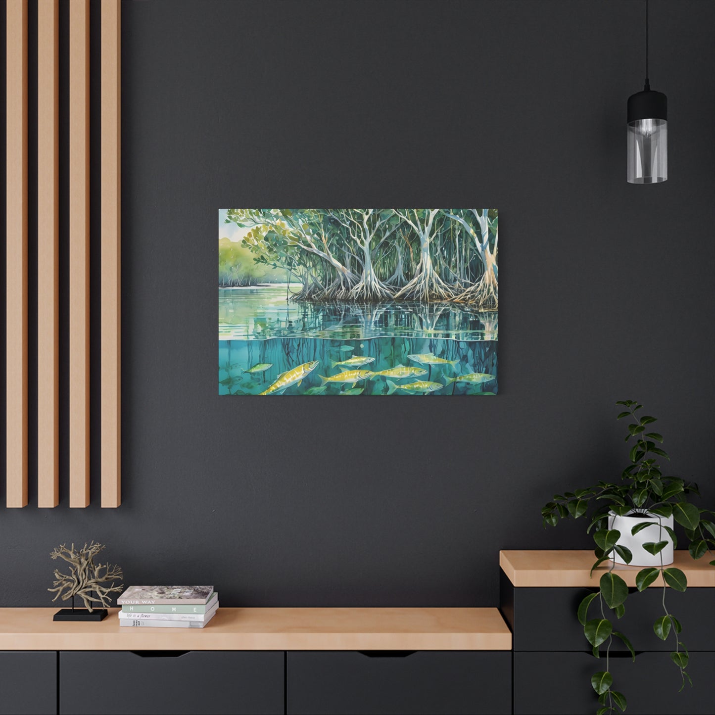 Florida Bay Vibe, Watercolor Canvas Painting, 3 of many