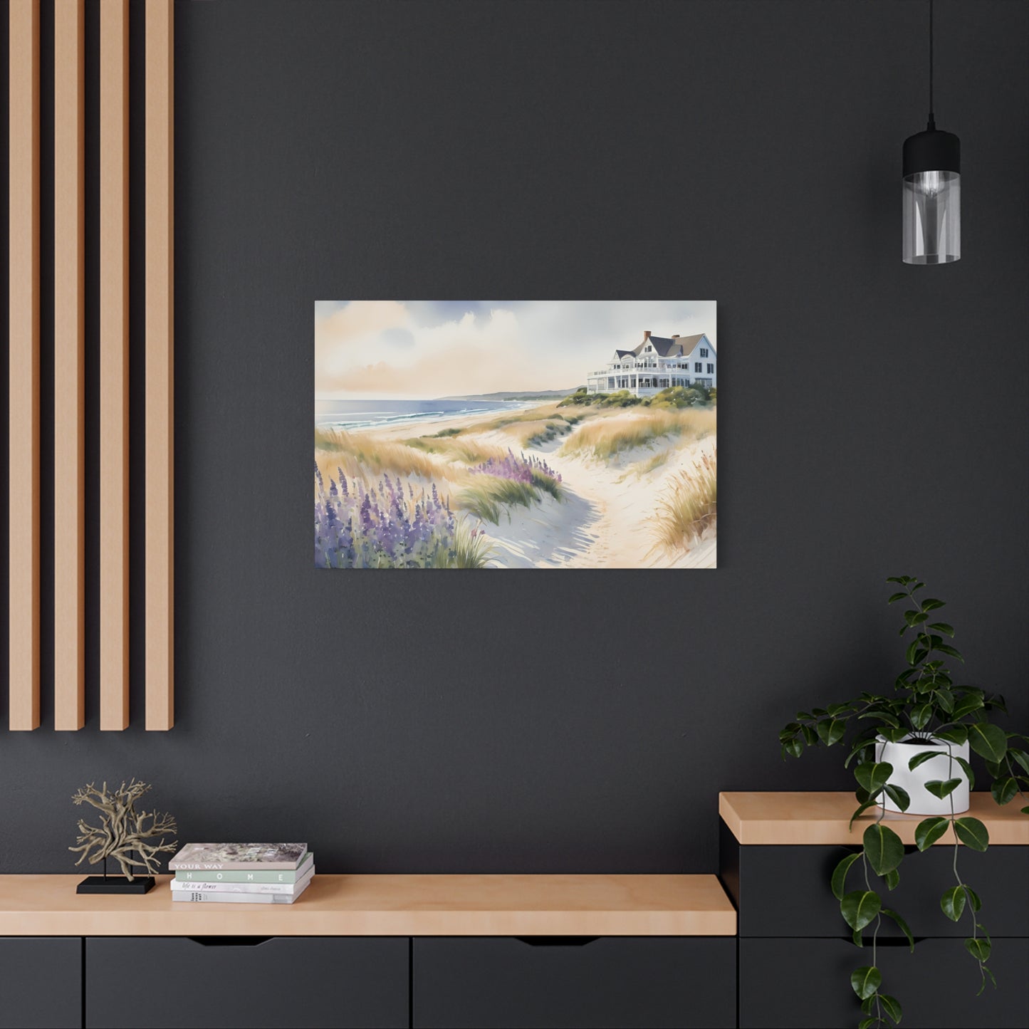 Hamptons Oceanfront Vibe, Watercolor Painting, 10 of many