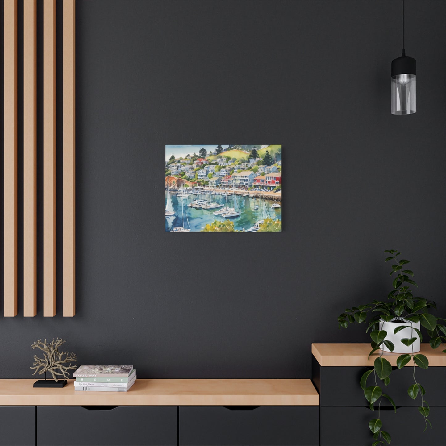 Sausalito California Coastal Vibe, Canvas Painting, 4 of many
