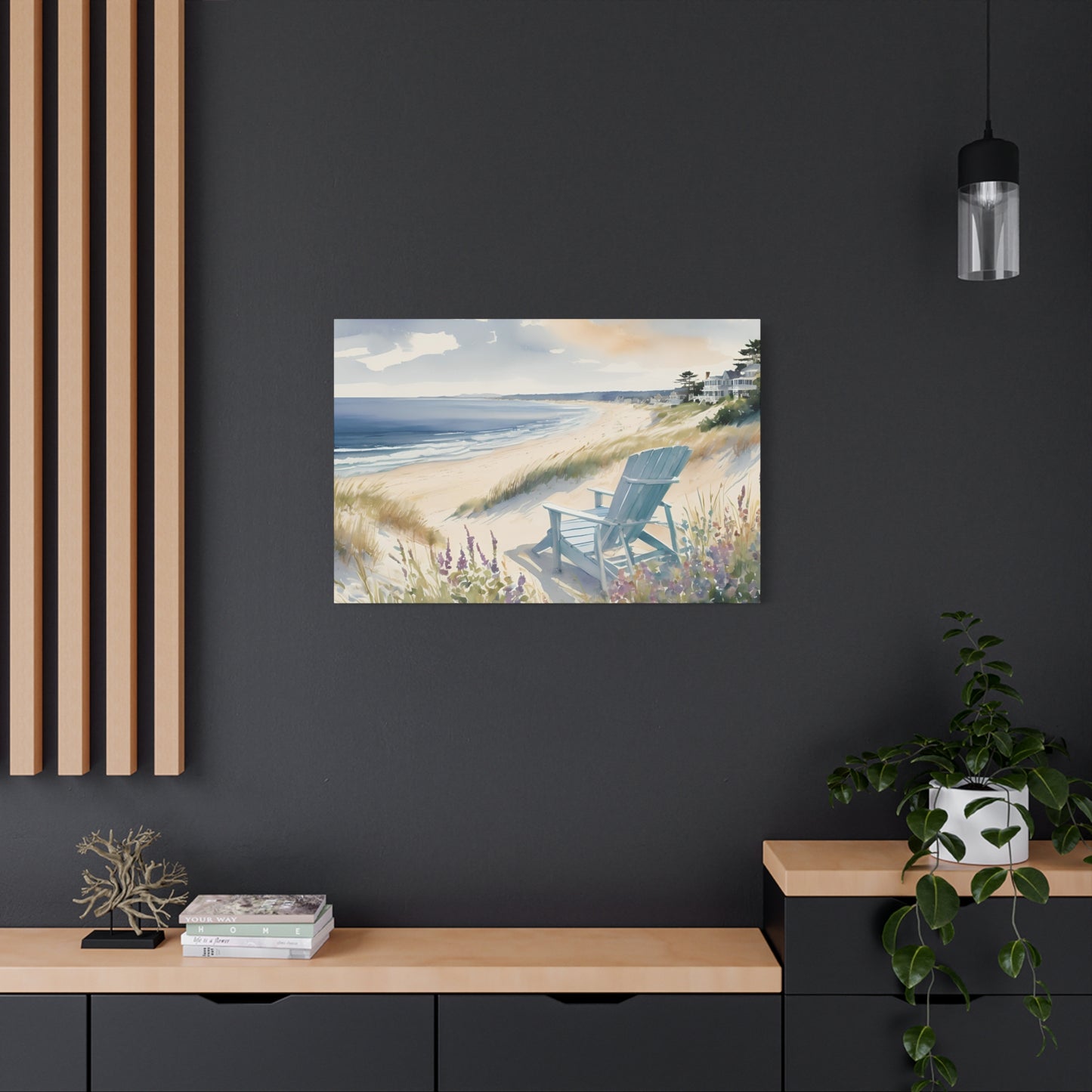 Hamptons Oceanfront Vibe, Watercolor Painting, 14 of many