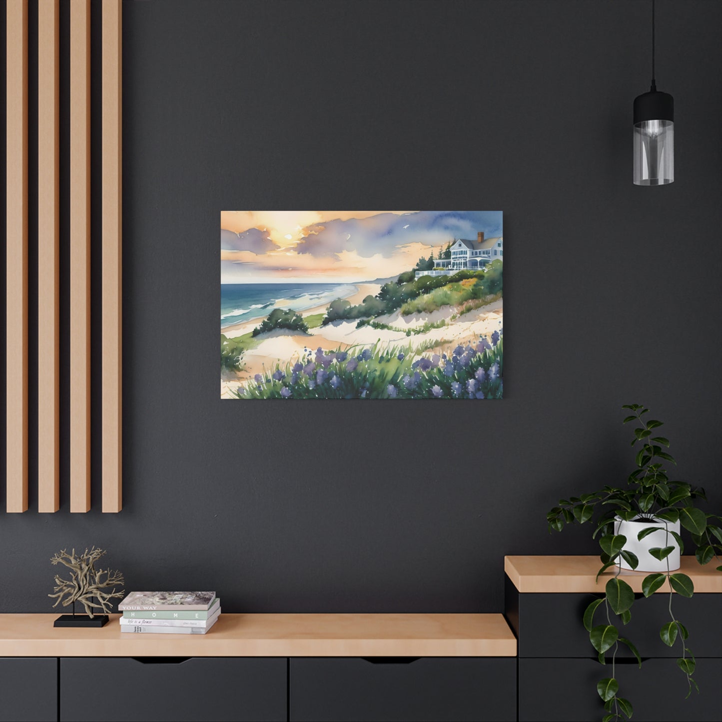 Hamptons Oceanfront Vibe, Watercolor Painting, 19 of many