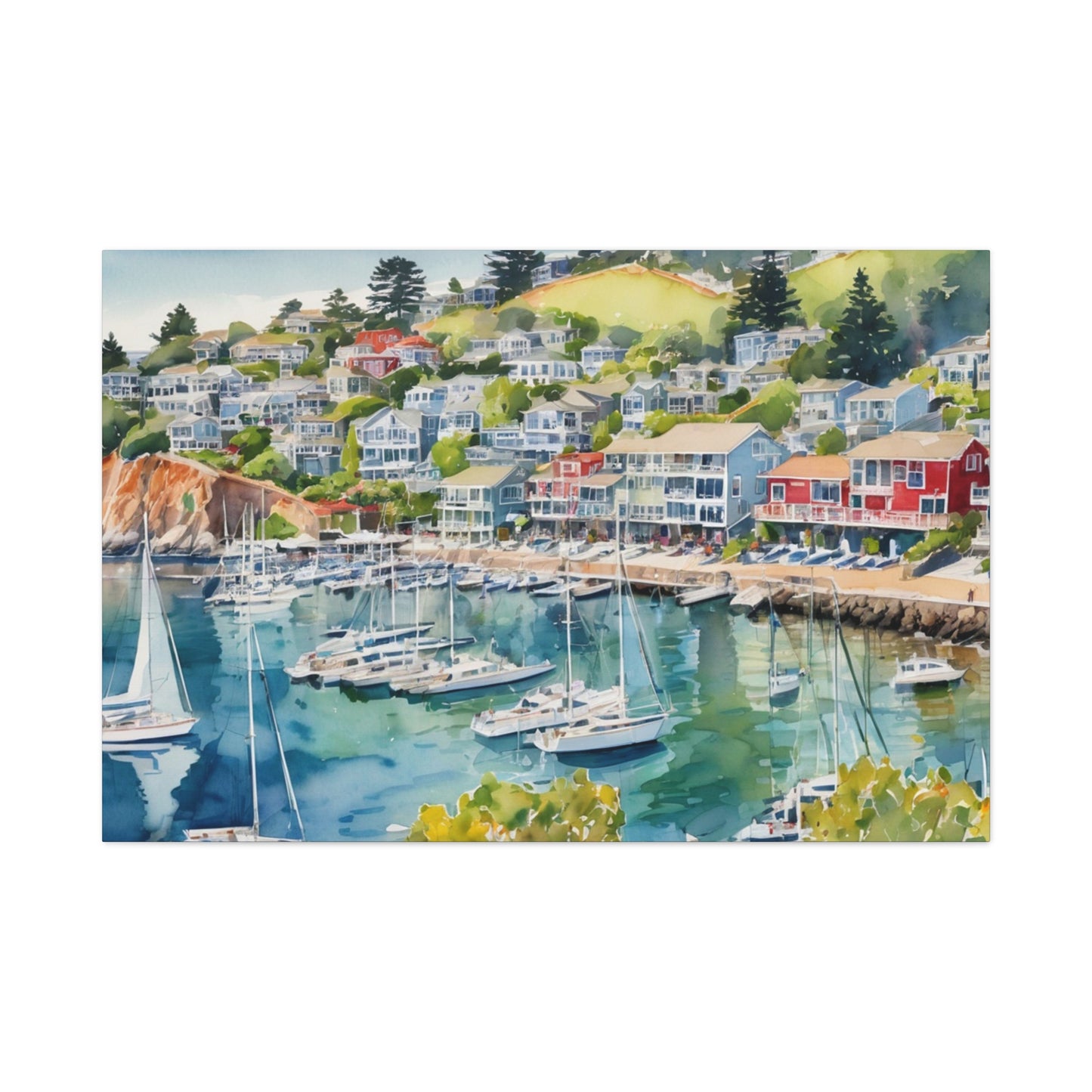 Sausalito California Coastal Vibe, Canvas Painting, 4 of many