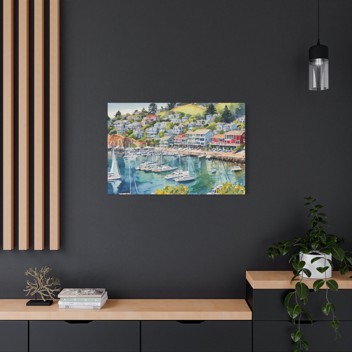 Sausalito California Coastal Vibe, Canvas Painting, 4 of many