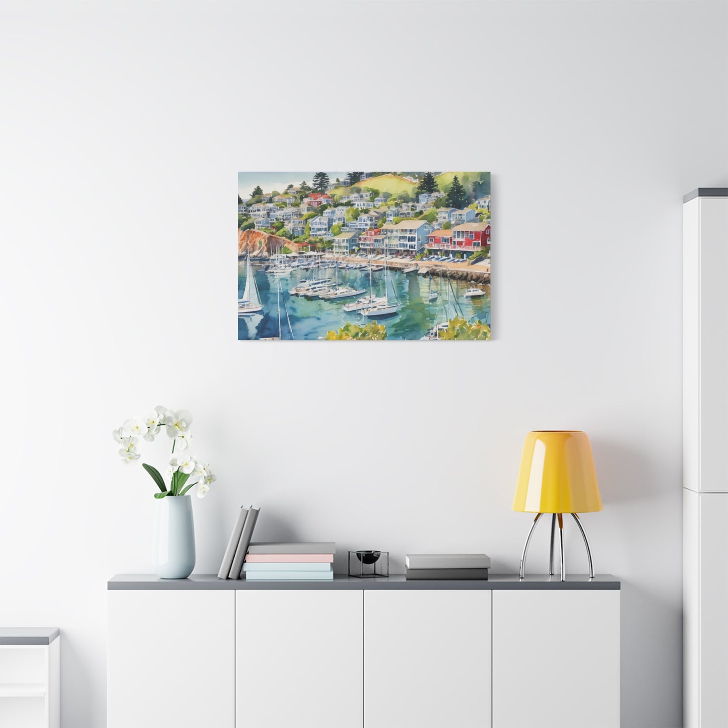 Sausalito California Coastal Vibe, Canvas Painting, 4 of many