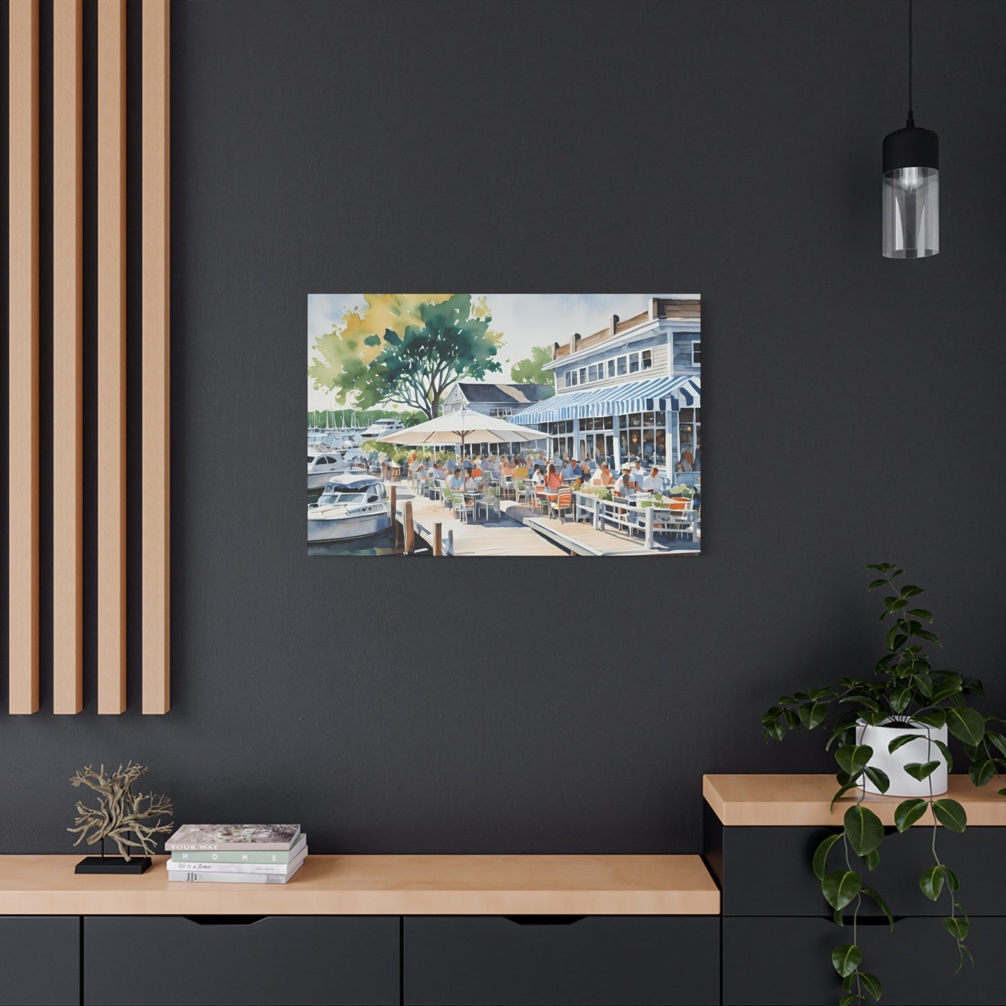 Hamptons Waterfront, Hamptons Watercolor Painting, 5 of many