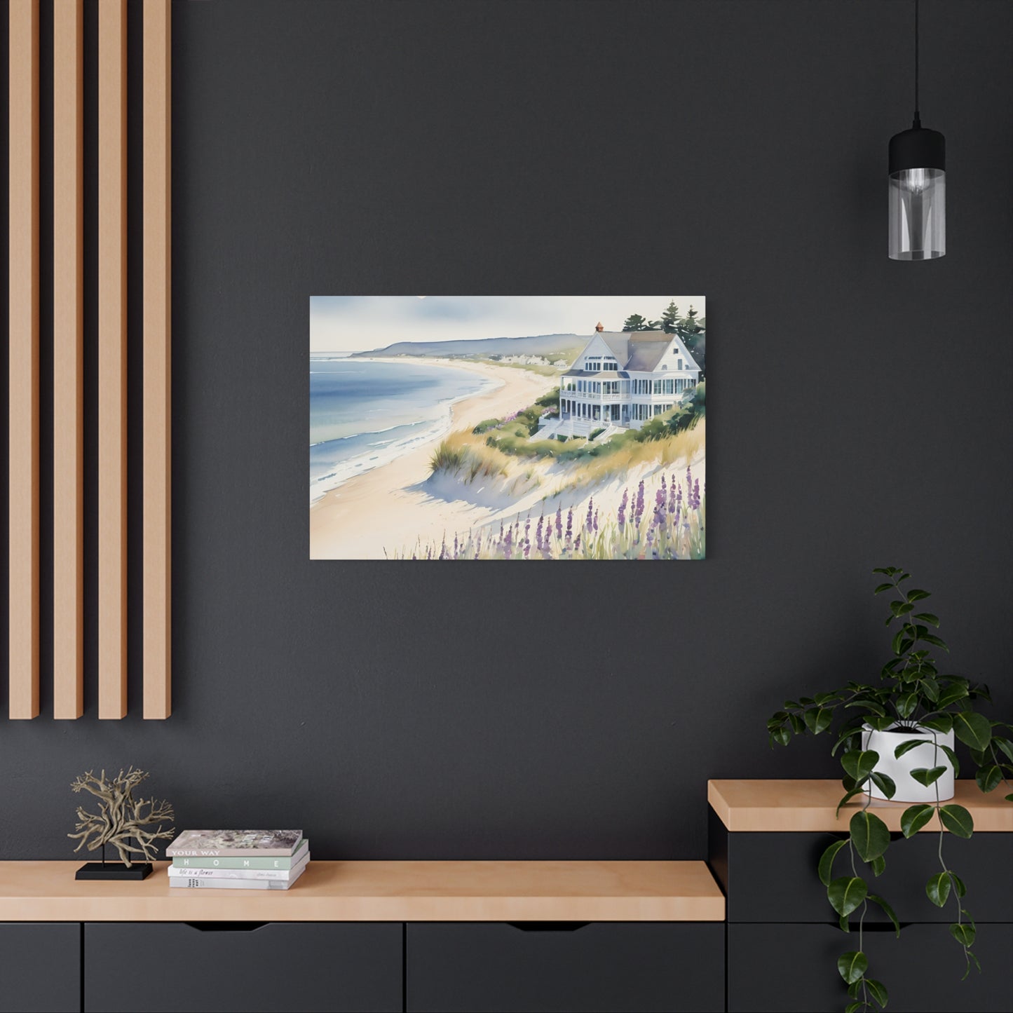 Hamptons Oceanfront Vibe, Watercolor Painting, 15 of many