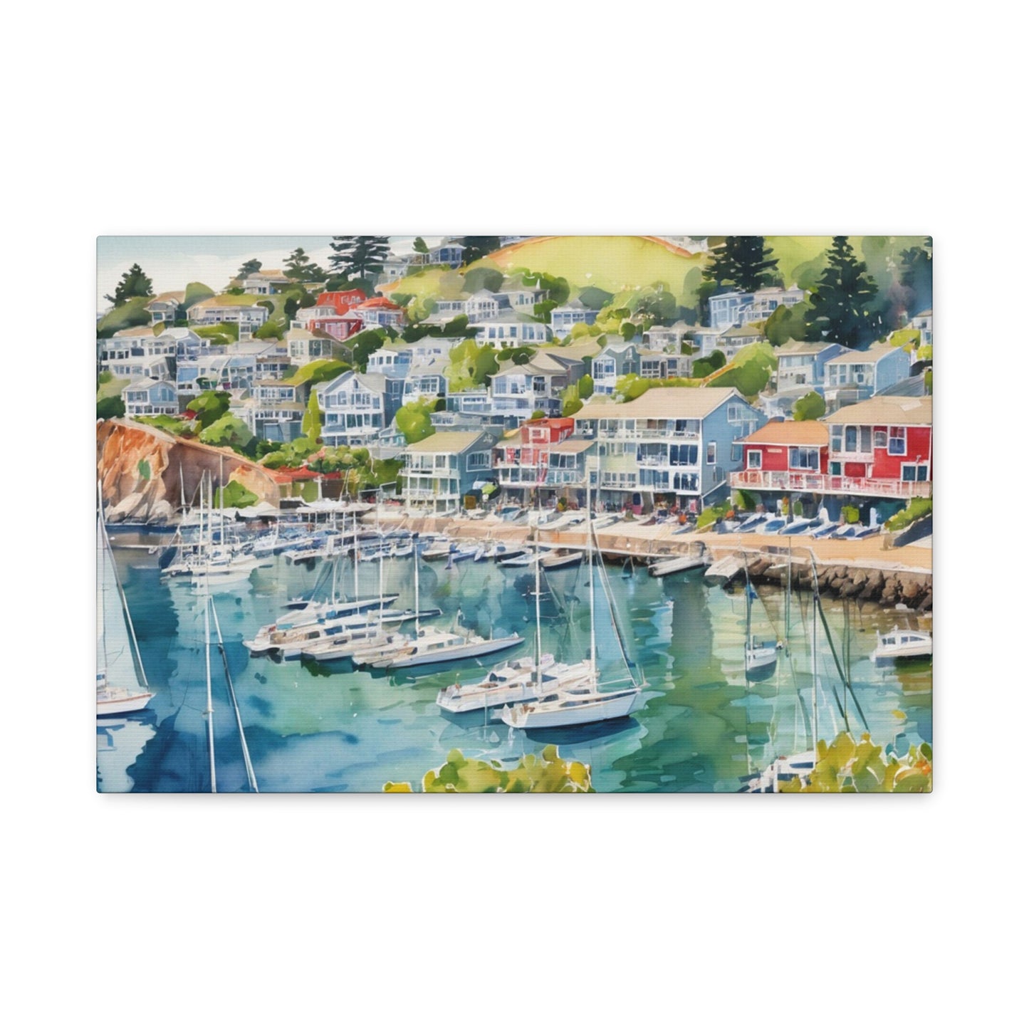 Sausalito California Coastal Vibe, Canvas Painting, 4 of many
