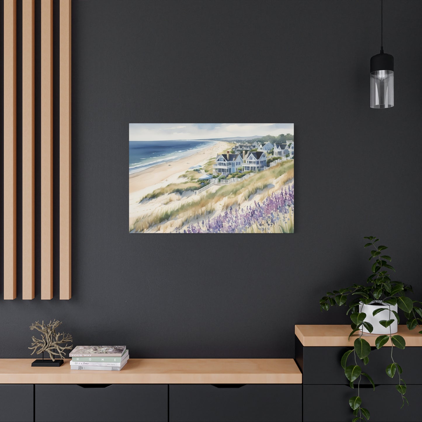 Hamptons Oceanfront Vibe, Watercolor Painting, 6 of many