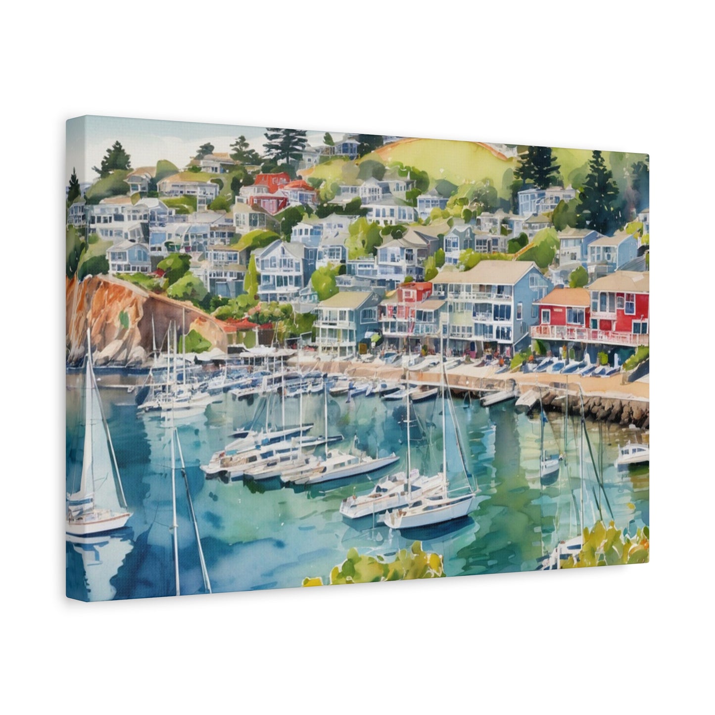 Sausalito California Coastal Vibe, Canvas Painting, 4 of many