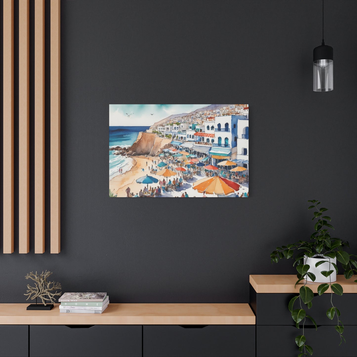 Morocco Coastal Vibe, Canvas Painting, 3 of many