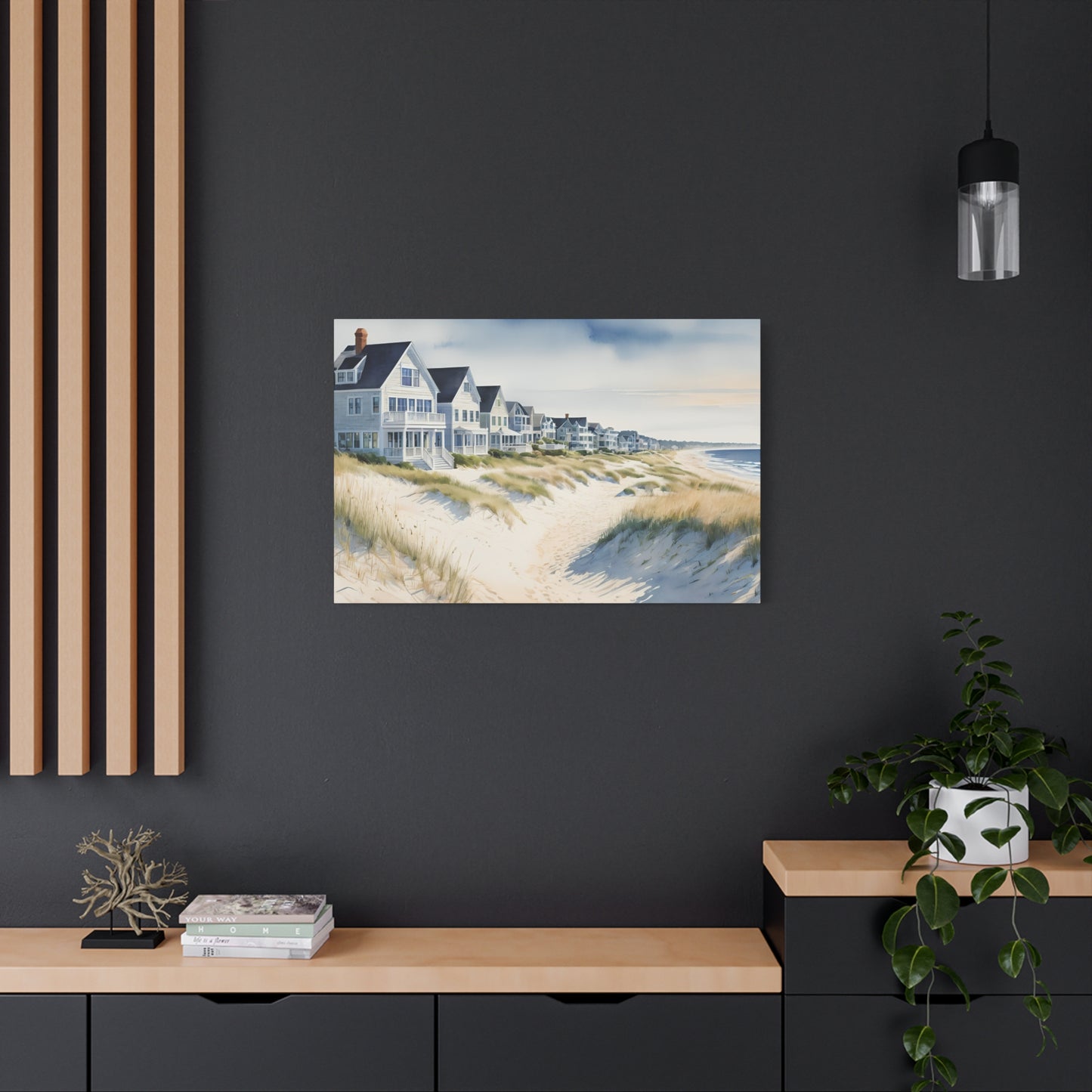 Hamptons Oceanfront Vibe, Watercolor Painting, 7 of many