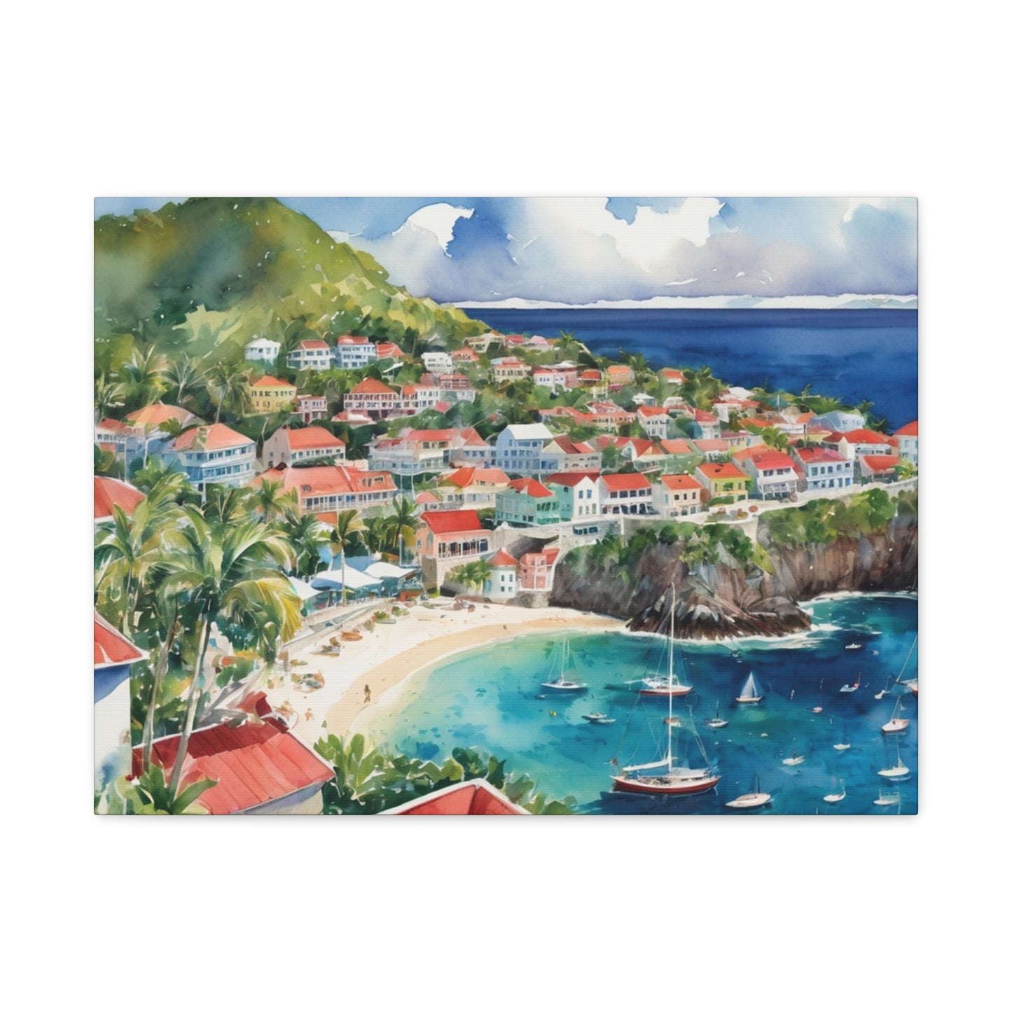 St. Barts Coastal Vibe, Canvas Painting, 5 of many