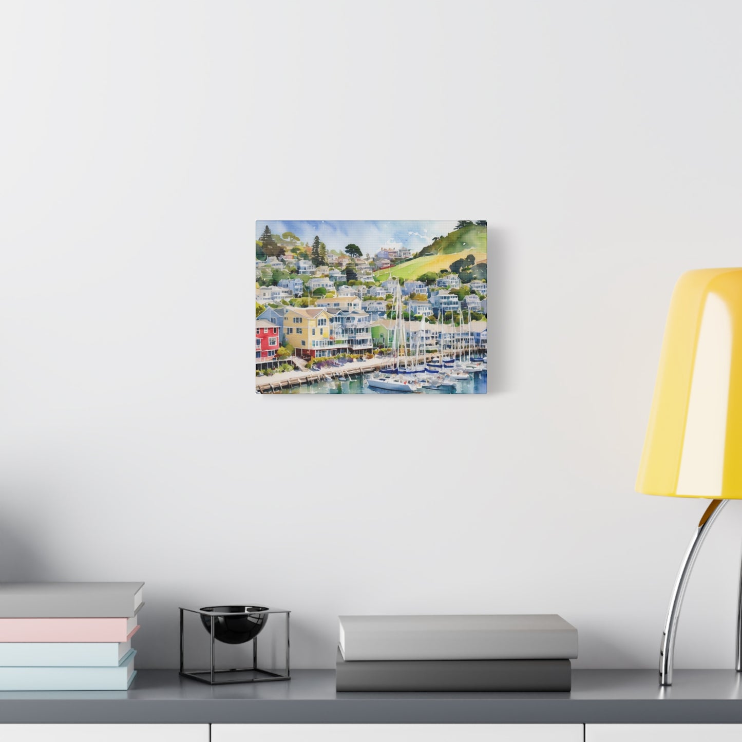 Sausalito California Coastal Vibe, Canvas Painting, 1 of many