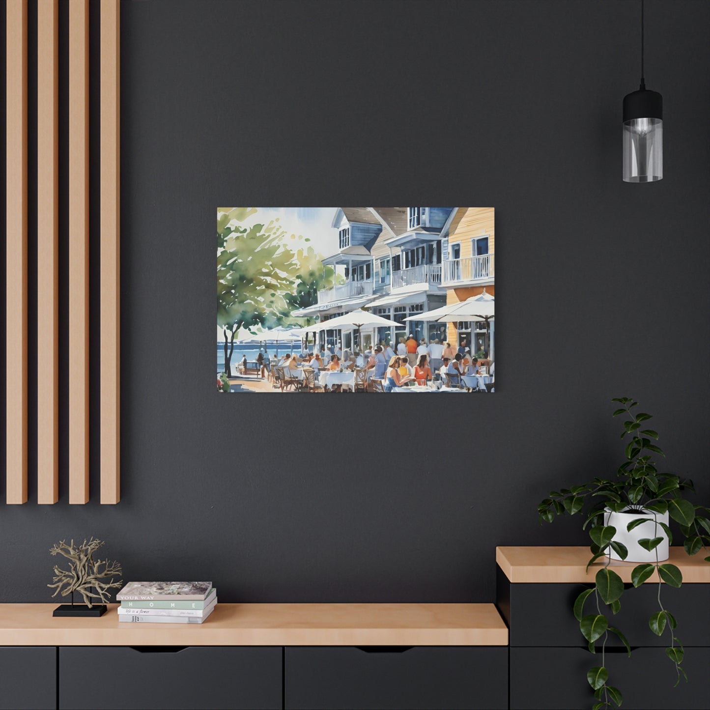 Hamptons Waterfront, Hamptons Watercolor Painting, 10 of many