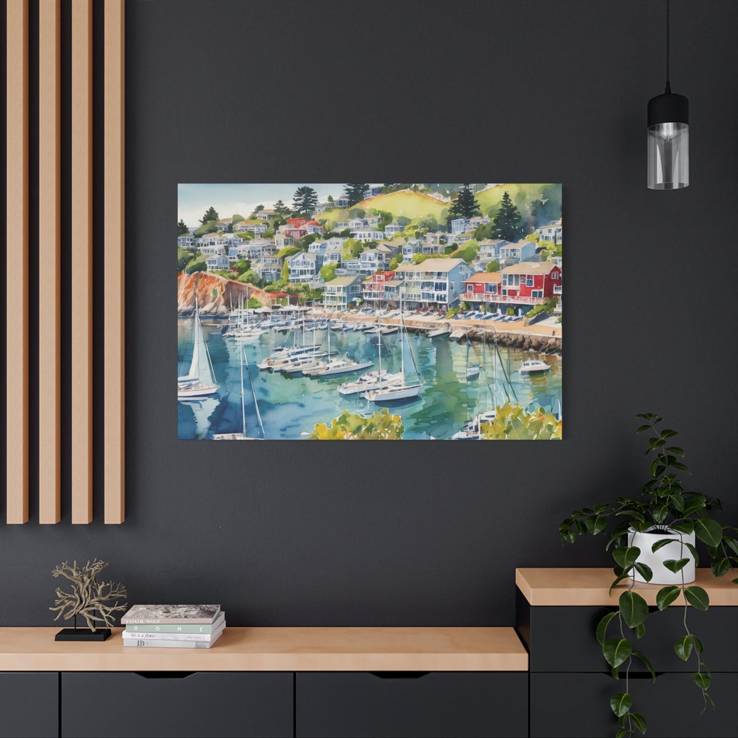 Sausalito California Coastal Vibe, Canvas Painting, 4 of many