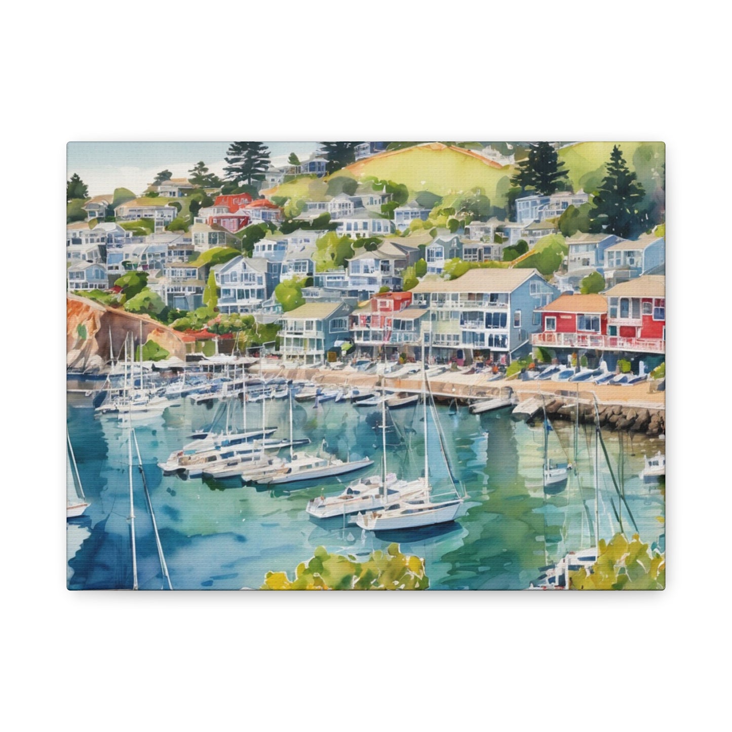 Sausalito California Coastal Vibe, Canvas Painting, 4 of many