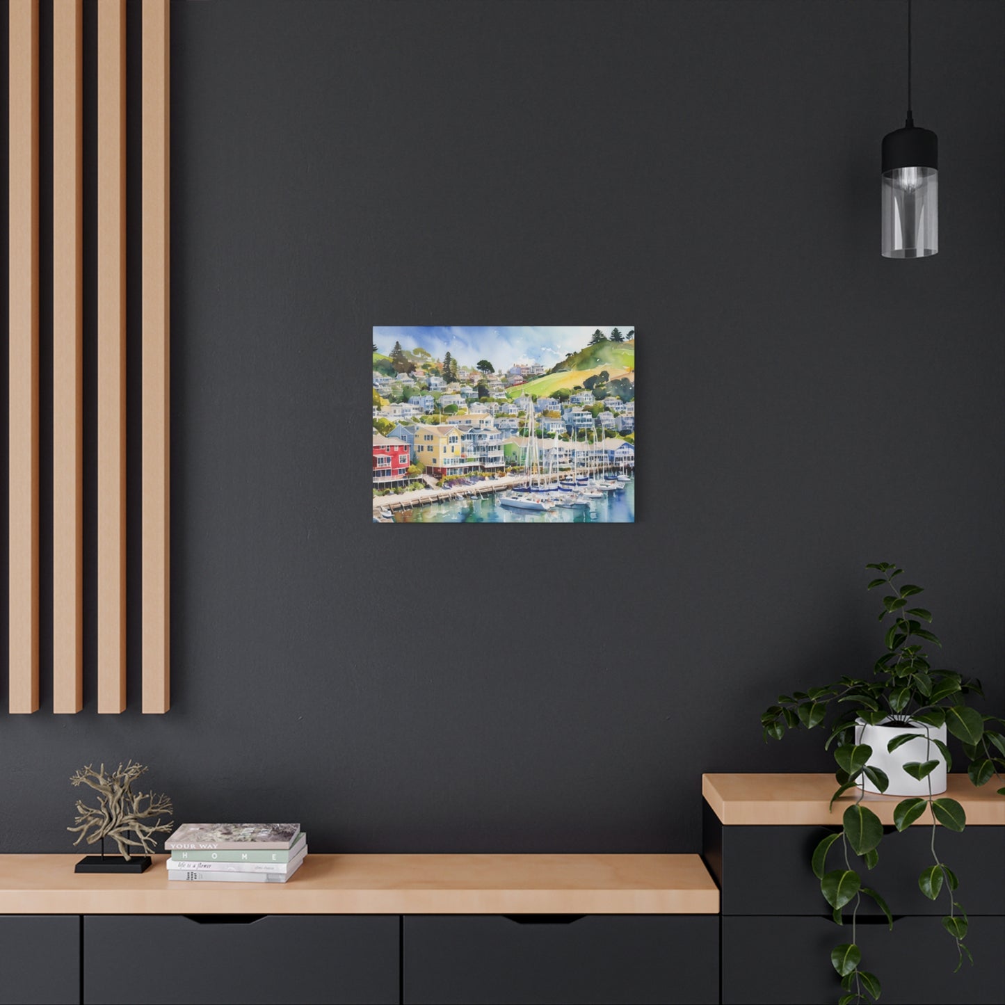 Sausalito California Coastal Vibe, Canvas Painting, 1 of many