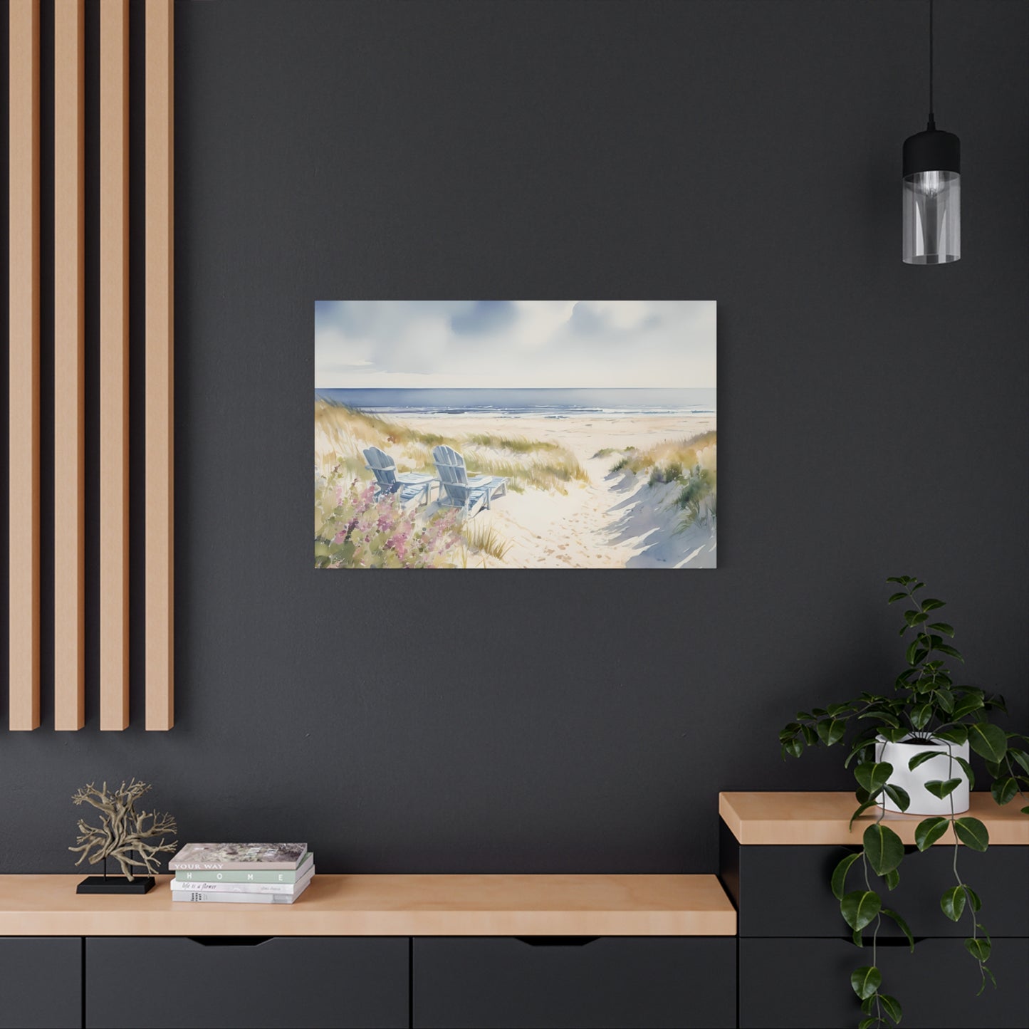 Hamptons Oceanfront Vibe, Watercolor Painting, 9 of many