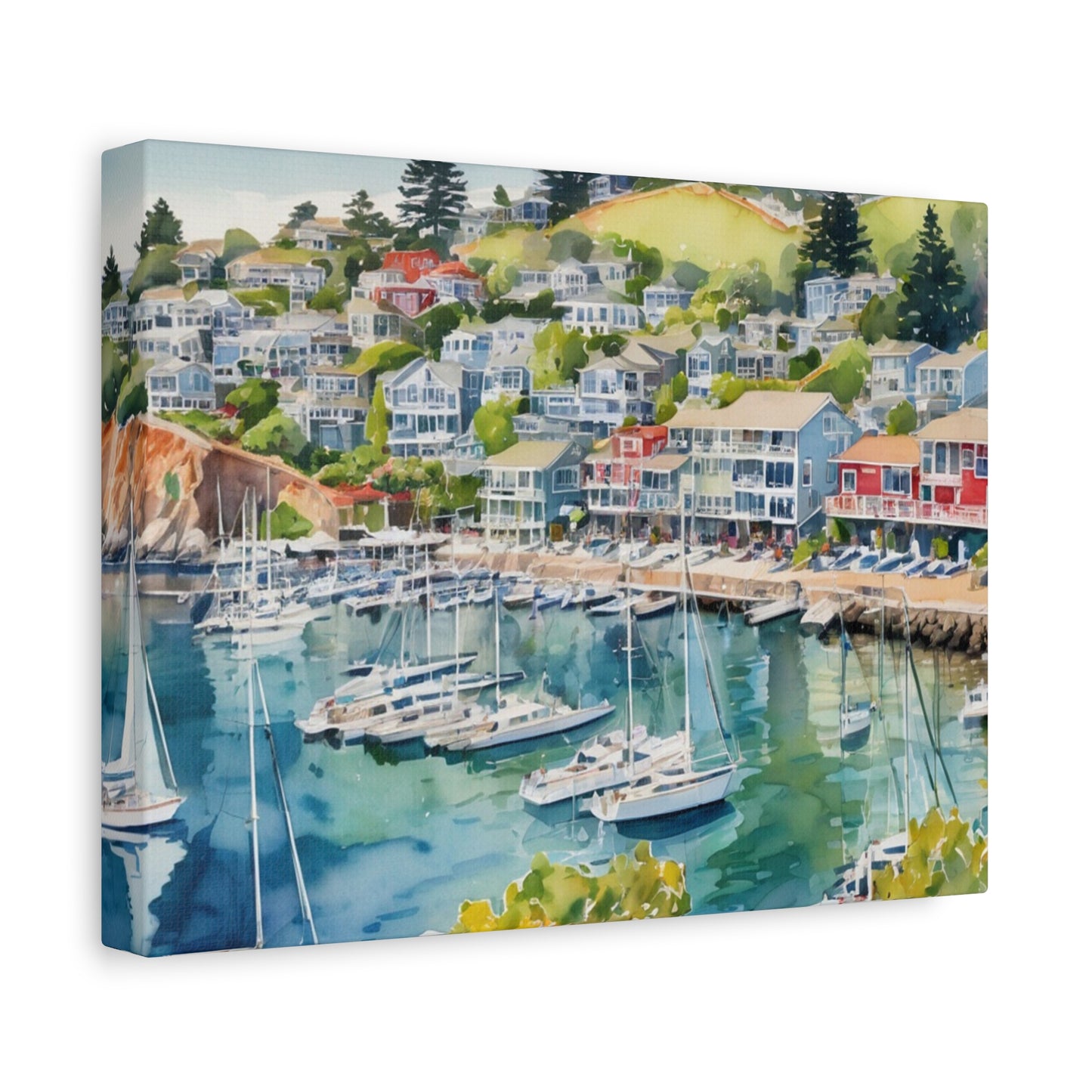 Sausalito California Coastal Vibe, Canvas Painting, 4 of many
