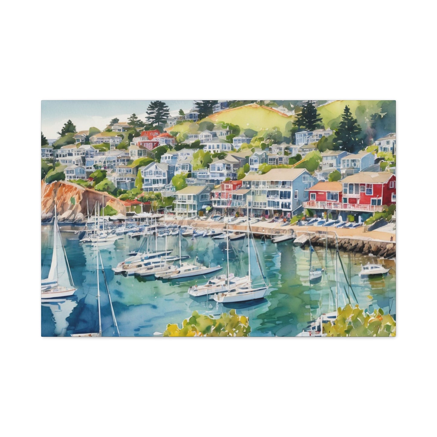 Sausalito California Coastal Vibe, Canvas Painting, 4 of many