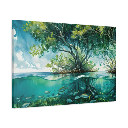 Florida Bay Vibe, Watercolor Canvas Painting, 1 of many