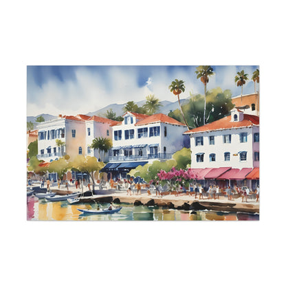 Santa Barbara Watercolor, Canvas Painting, 2 of many