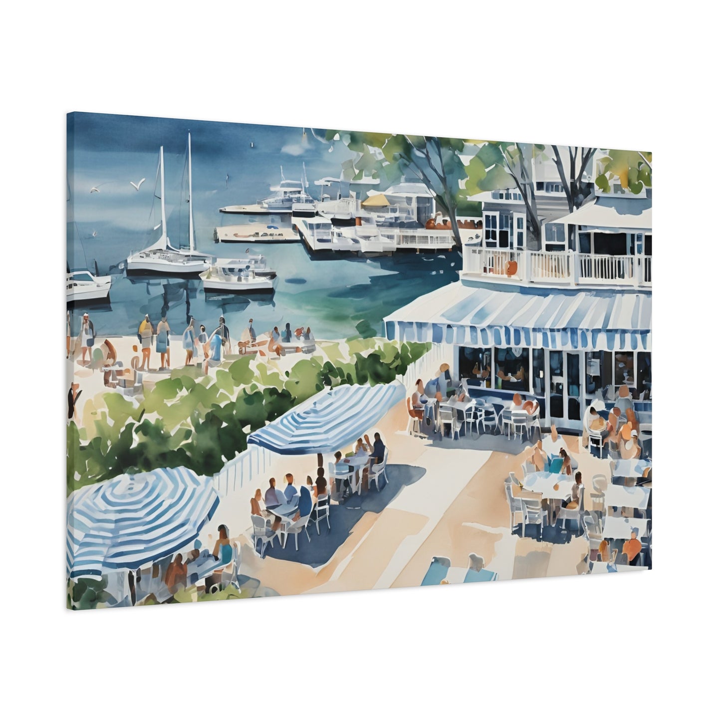 Hamptons Waterfront, Hamptons Watercolor Painting, 7 of many