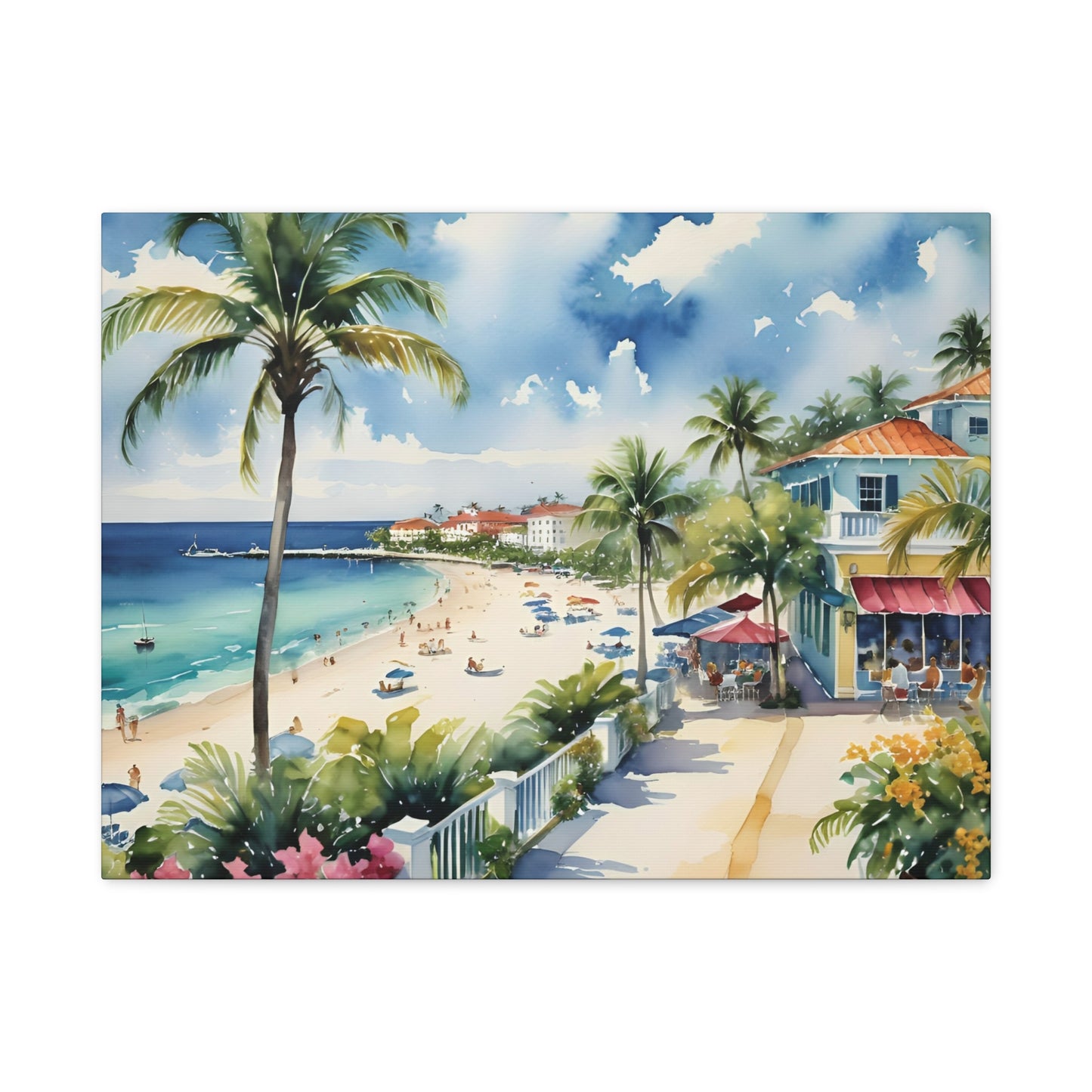 Palm Beach Waterfront, Palm Beach Watercolor Painting, 8 of many