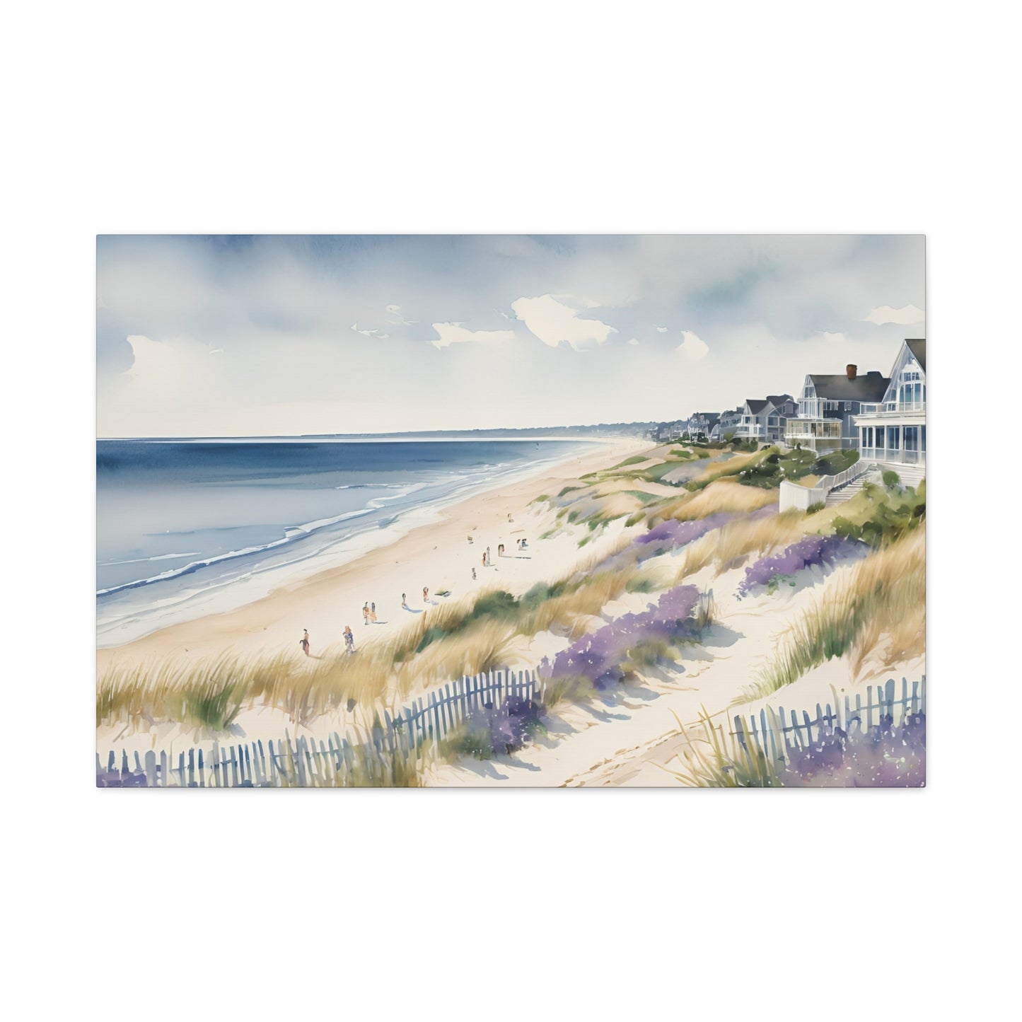 Hamptons Oceanfront Vibe, Watercolor Painting, 4 of many