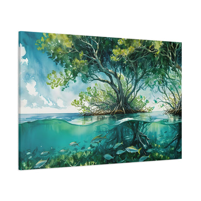 Florida Bay Vibe, Watercolor Canvas Painting, 1 of many