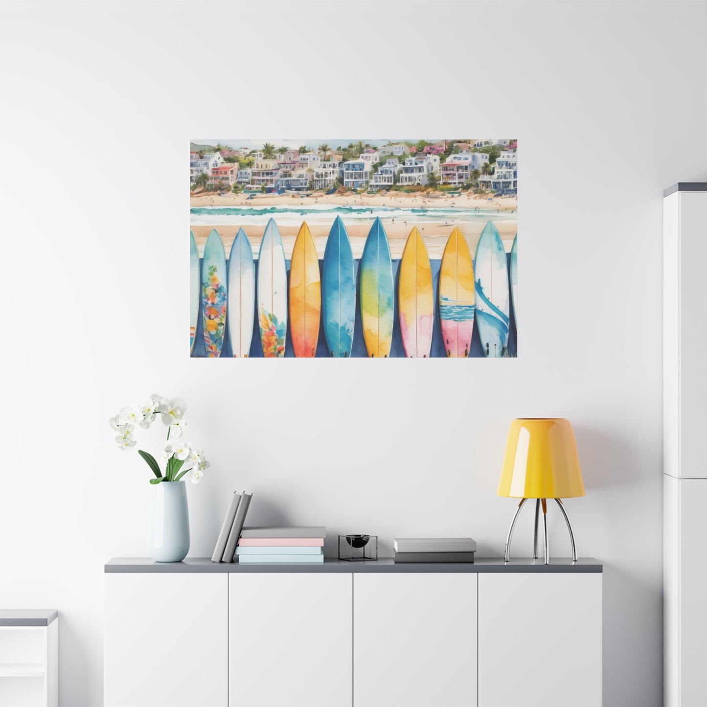 Coastal Surfboard Vibe, Coastal Canvas Painting, 2 of many