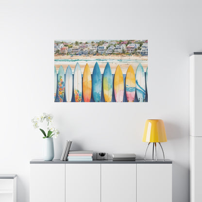 Coastal Surfboard Vibe, Coastal Canvas Painting, 2 of many