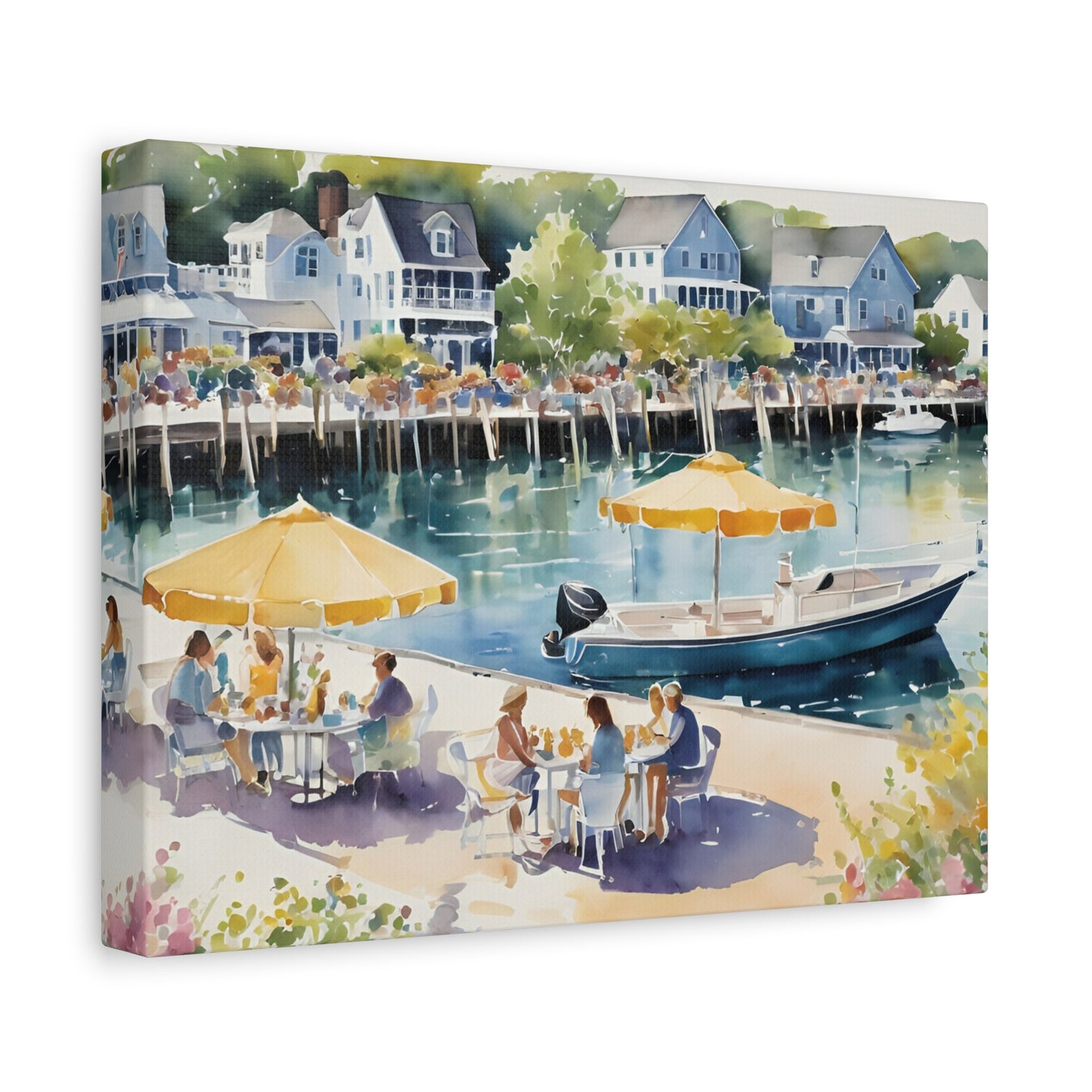 Hamptons Waterfront, Hamptons Watercolor Painting, 2 of many