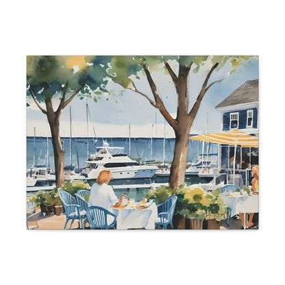 Hamptons Waterfront, Hamptons Watercolor Painting, 3 of many