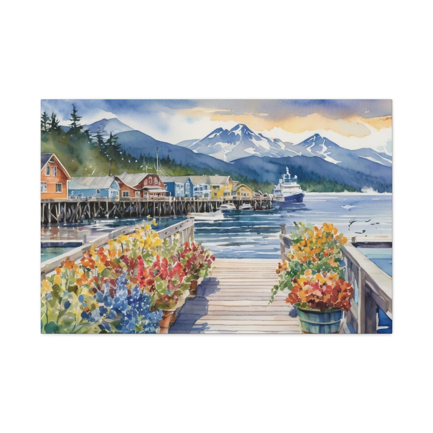 Alaska Coastal Vibe, Canvas Painting, 2 of many