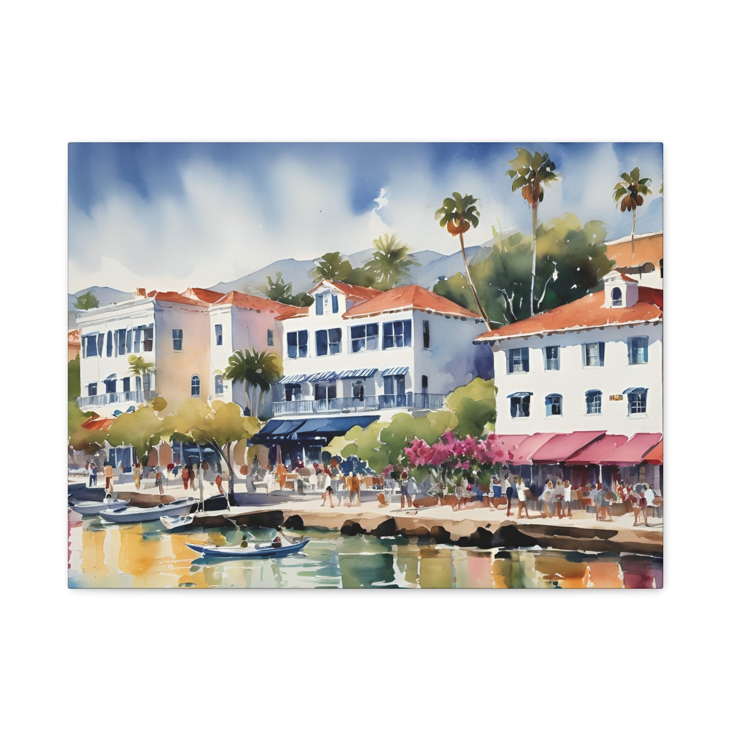 Santa Barbara Watercolor, Canvas Painting, 2 of many